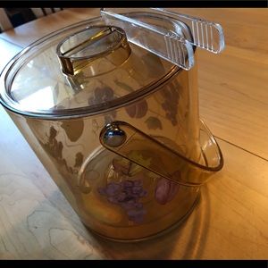 Acrylic ice bucket with acrylic tongs! Like new!!